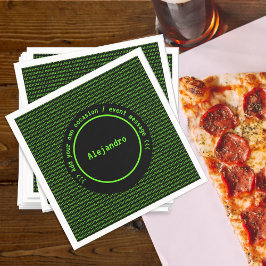 Green Binary Machine Code – コンピュータビジネスマン スタンダードカクテルナプキン