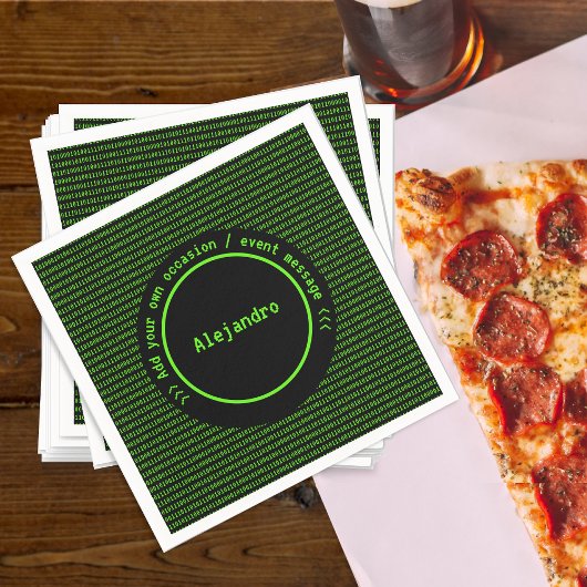 Green Binary Machine Code – コンピュータビジネスマン スタンダードカクテルナプキン