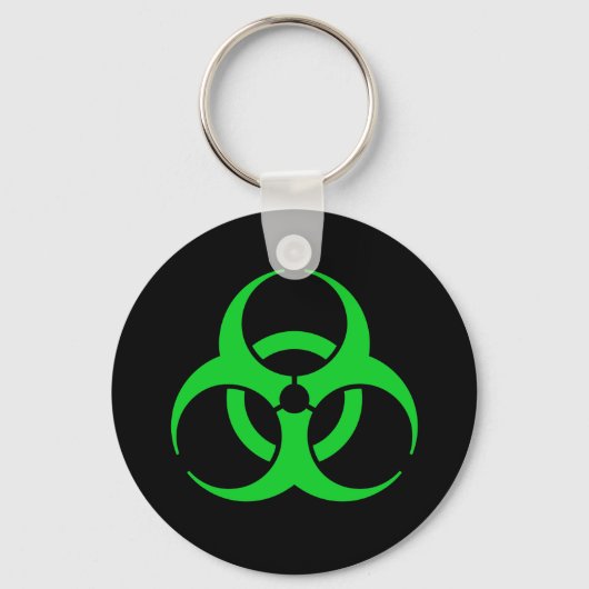 Green Biohazard Symbol キーホルダー (正面)