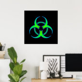 Green Biohazard Symbol Poster ポスター (ホームオフィス)