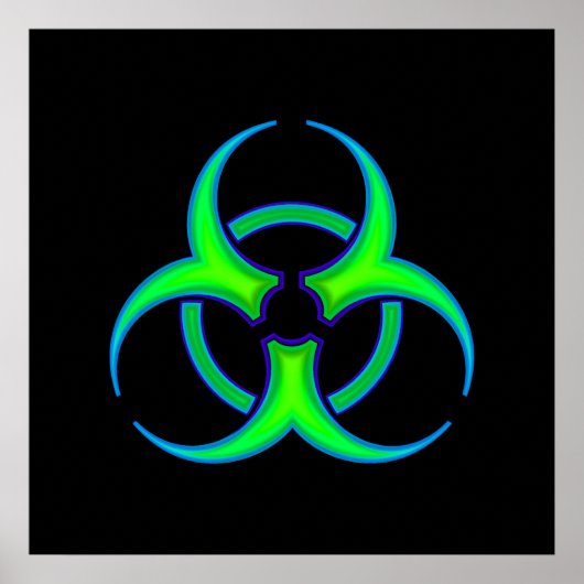 Green Biohazard Symbol Poster ポスター (正面)