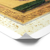 Green Bird, Mughal (紙のガッシュ) ポスター (角)