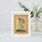 Green Bird, Mughal (紙のガッシュ) ポストカード (スタンド正面)