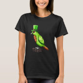 Green Bird With Leprechaun Hat On St Patricks Day Tシャツ (正面)