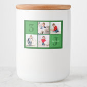 Green Birthday Boy Photo Collage Custom Party フードラベル (正面)