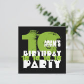 GREEN BLACK 10th Birthday Party 10歳V02B 招待状 (スタンド正面)