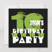 GREEN BLACK 10th Birthday Party 10歳V02B 招待状 (正面)