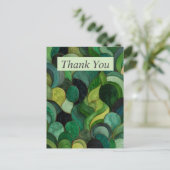 Green & Black Abstract Thank You Card ポストカード (スタンド正面)
