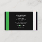 Green Black And White Line Art Business Card 名刺 (裏面)