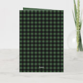 Green & Black Buffalo Plaid Merry Christmas Photo  シーズンカード (裏面)