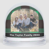 Green & Black Buffalo Plaid Tartan Family Photo (正面)