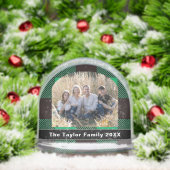 Green & Black Buffalo Plaid Tartan Family Photo (クリスマス)