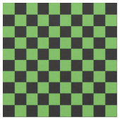Green & Black Checkerboard ファブリック (クローズアップ)