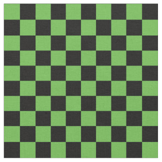 Green & Black Checkerboard ファブリック