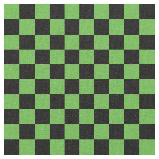 Green & Black Checkerboard ファブリック (クローズアップ)