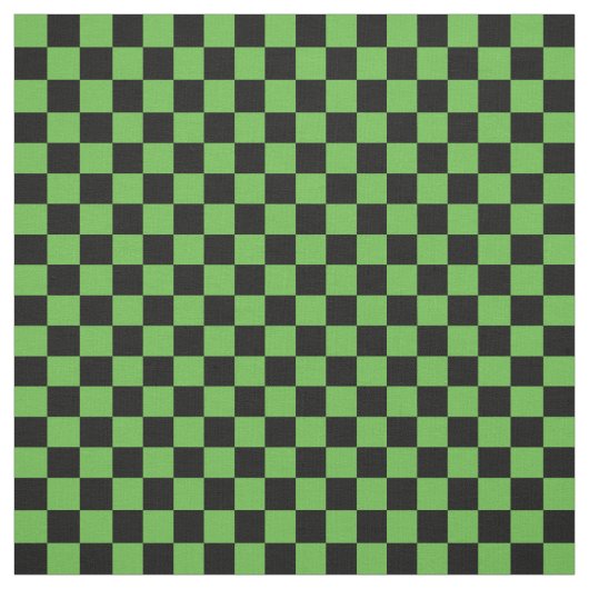 Green & Black Checkerboard ファブリック (見本)