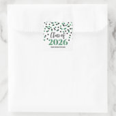 Green Black Confetti Graduation 2026 スクエアシール (バッグ)