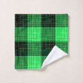  Green Black Crosshatch Buffalo Check バスタオルセット (ウォッシュタオル)