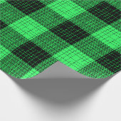  Green Black Crosshatch Buffalo Check ラッピングペーパー (角)