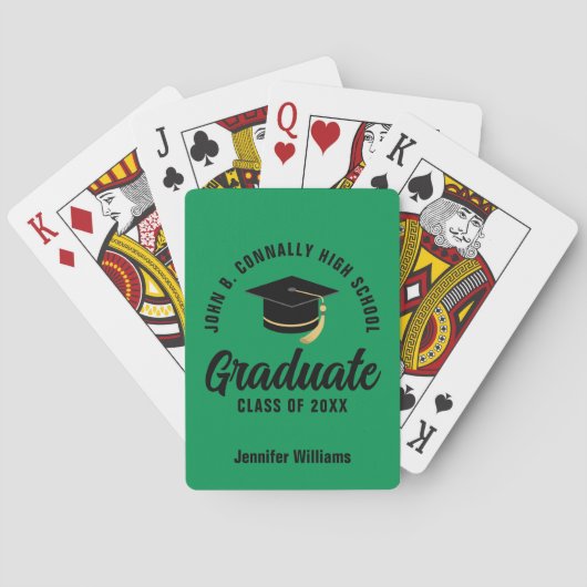 Green Black Graduate Custom Graduation トランプ (裏面)
