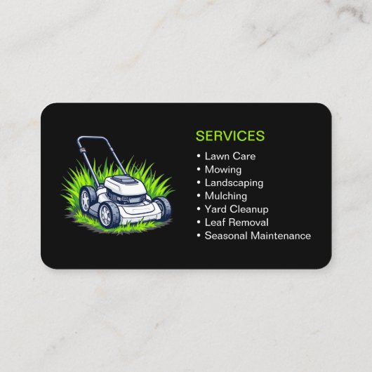 Green Black Landscaping and Lawn Services 名刺 (裏面)