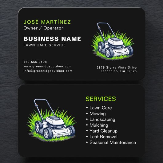 Green Black Landscaping and Lawn Services 名刺