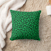 Green Black Maze Lines クッション (ブランケット)