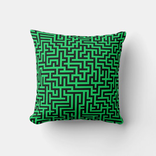 Green Black Maze Lines クッション (正面)