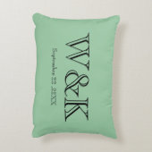 Green & black monogram wedding keepsake  アクセントクッション (裏面(縦))