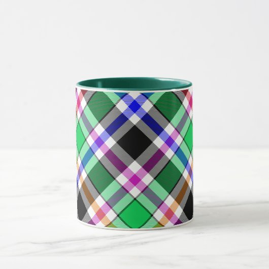 Green Black Multicolour Flannel Plaid Tartan マグカップ (中央)