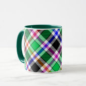 Green Black Multicolour Flannel Plaid Tartan マグカップ (正面左)