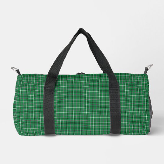 Green Black Plaid Classic Pattern ダッフルバッグ (正面)
