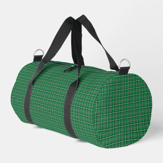 Green Black Plaid Classic Pattern ダッフルバッグ (左コーナー)