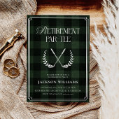 Green & Black Plaid Golf Retirement Party 招待状