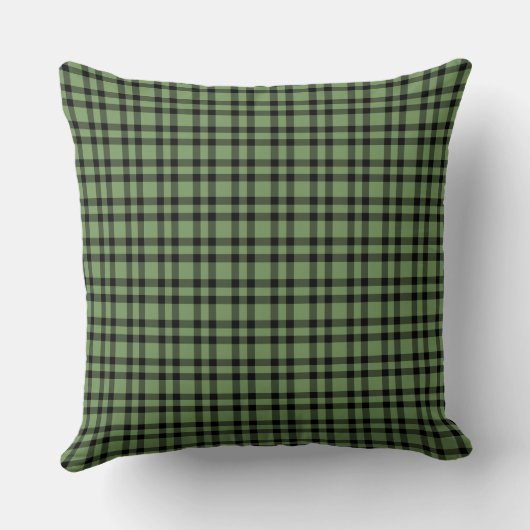 Green Black Plaid Pattern クッション (裏面)