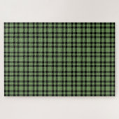Green Black Plaid Pattern ジグソーパズル (横)