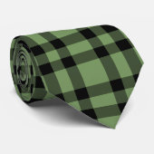 Green Black Plaid Pattern ネクタイ (ロール)
