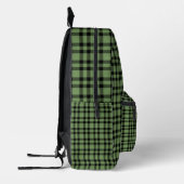 Green Black Plaid Pattern プリントバックパック (左)