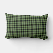 Green Black Plaid Pattern ランバークッション (裏面)