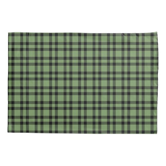 Green Black Plaid Pattern 枕カバー (裏面-左)