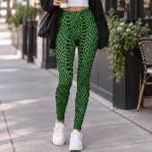 Green Black Snake Skin レギンス