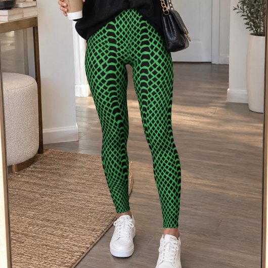 Green Black Snake Skin レギンス