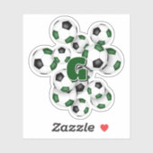 green black soccer balls sticker with monogram シール (シート)