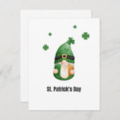 Green Black St. Patrick's Day Gnome Illustration シーズンカード (正面/裏面)