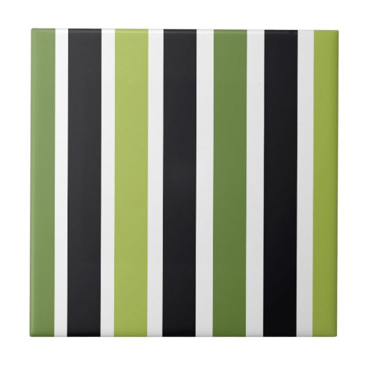 Green Black Stripes タイル (正面)