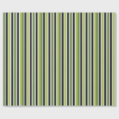 Green Black Stripes ラッピングペーパー (フラット)