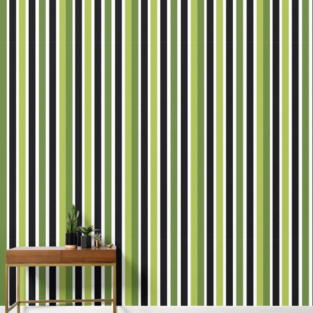 Green Black Stripes 壁紙 (廊下)