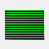 Green Black Stripes Seamless Pattern ドアマット (正面)