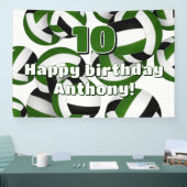 green black team colors volleyballs birthday party 横断幕 (トレードショー)