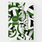 green black team colors volleyballs birthday party 横断幕 (縦)